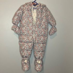 Baby girl Gap 12-18 months floral snow suit.